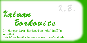 kalman borkovits business card